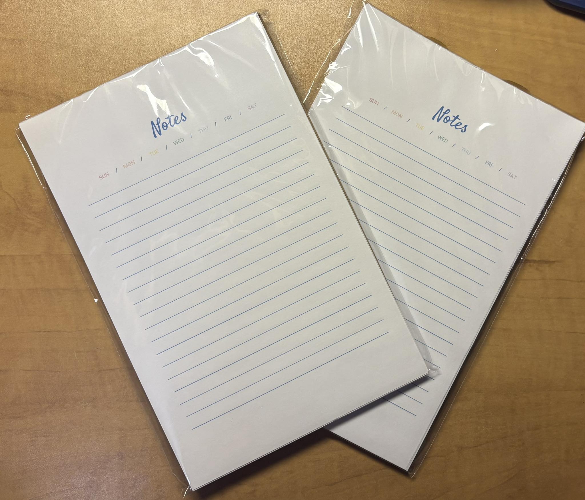 5x8 Notepads Circle Day Across the Top